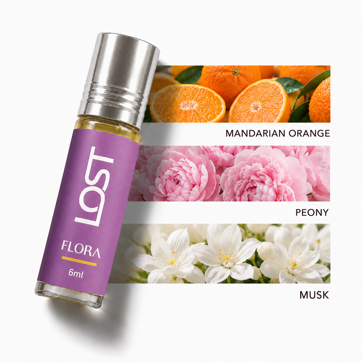 6ml Flora ingredients - Lost-Naturals Flora- Attar Perfume For Women-3ml/6ml