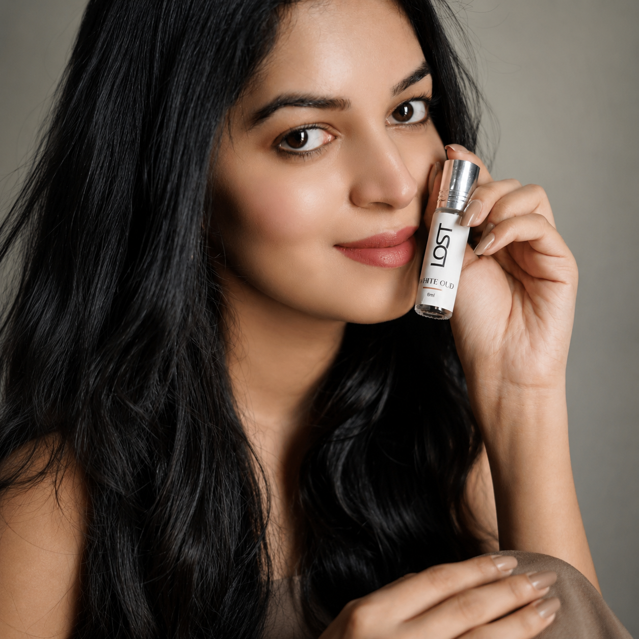 2 White Oud with model - Lost-Naturals